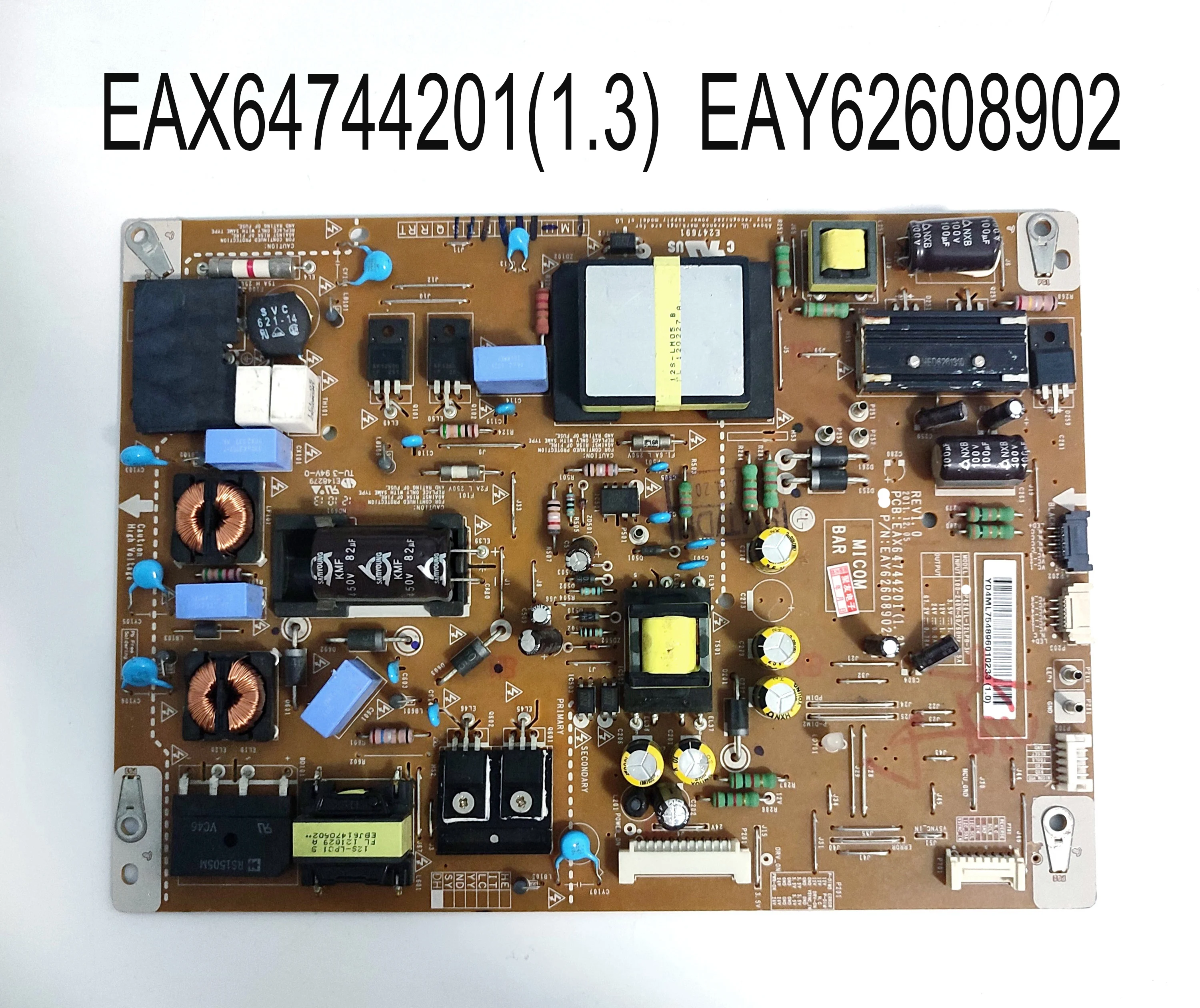 

EAX64744201(1.3) EAY62608902 LGP4247L-12LPB-3P Power Supply Board is for 47LM6600 47LM6700 47LM8600 47LM6700-UA 47LM7600-UA TV