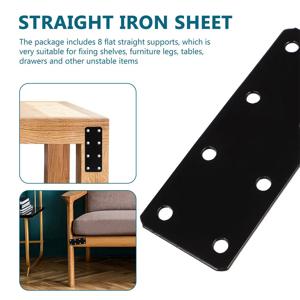 

20pcs Heavy Duty Iron Flat Straight Brace Bracket Rustproof Mending Plate For Furniture Repair Shelves Tables Chairs Wardrobes