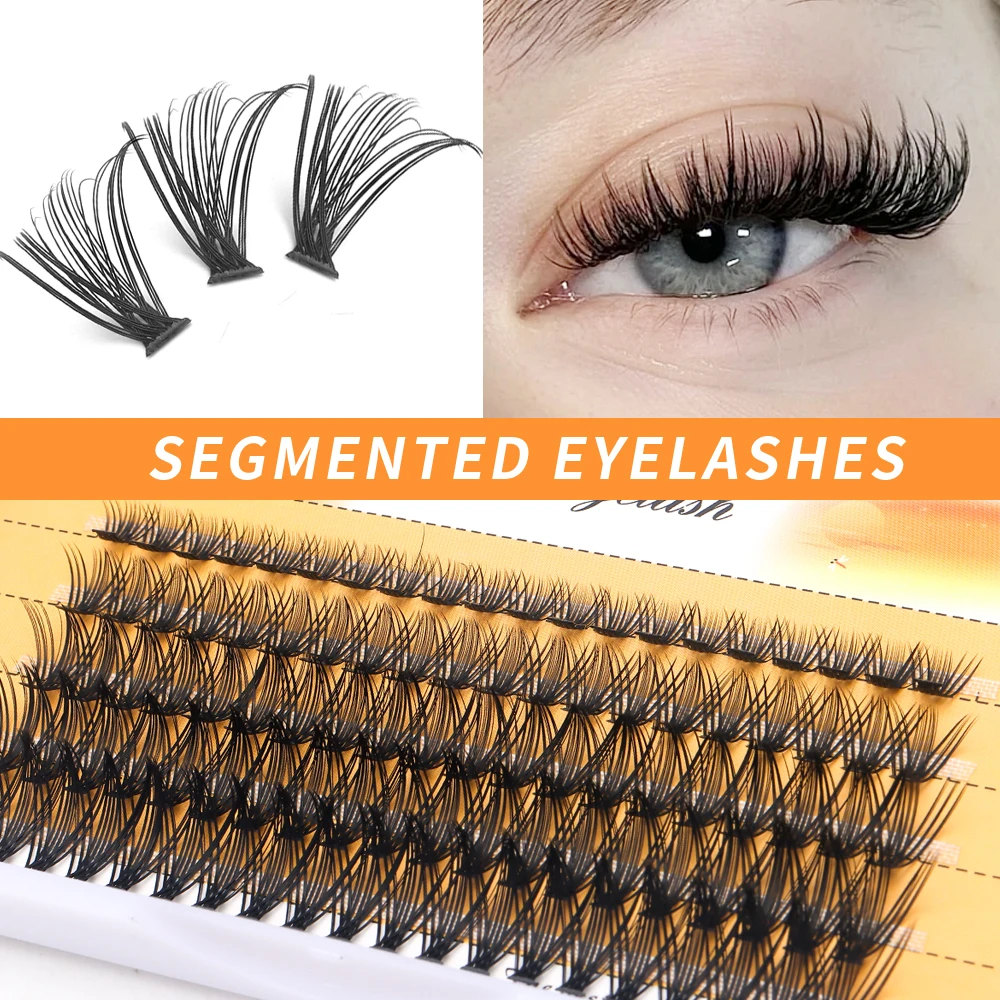 Grafting World European American 0.1 Coarse 30D Natural Simulation Extended Segmented Thick Curled Hot Melt False Eyelashes