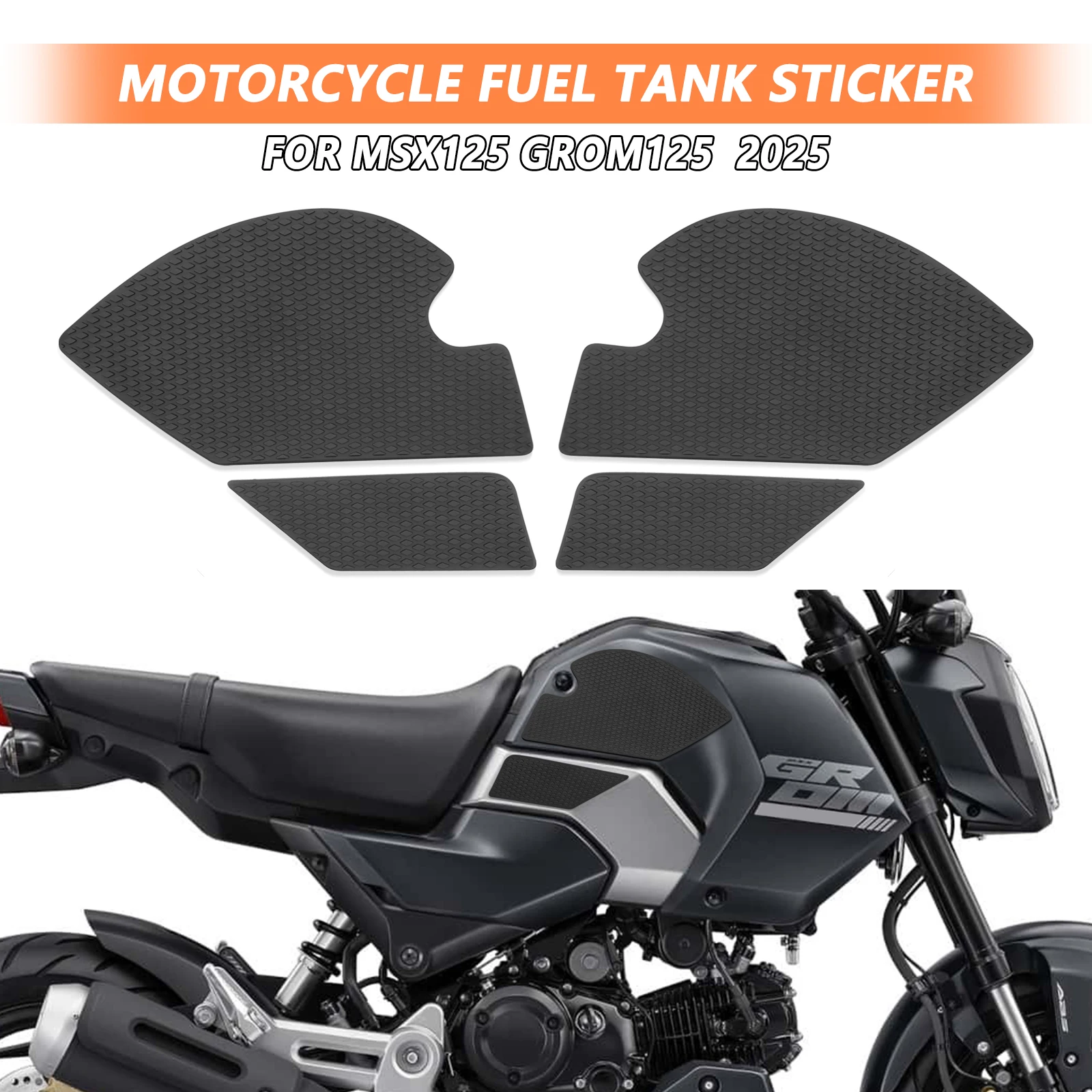 

Motorcycle For Honda MSX125 GROM 125 2025 Side Fuel Tank Pads Protector Stickers Knee Grip Traction Pad Fit MSX 125 GROM125