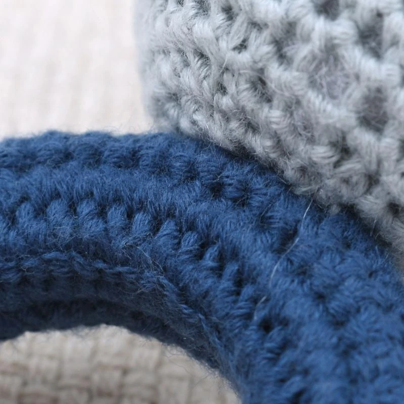 

J15U Crochet Rattle Toy Baby Teething Gift Infant Knitting Bead Pacifier Clip 2Pcs