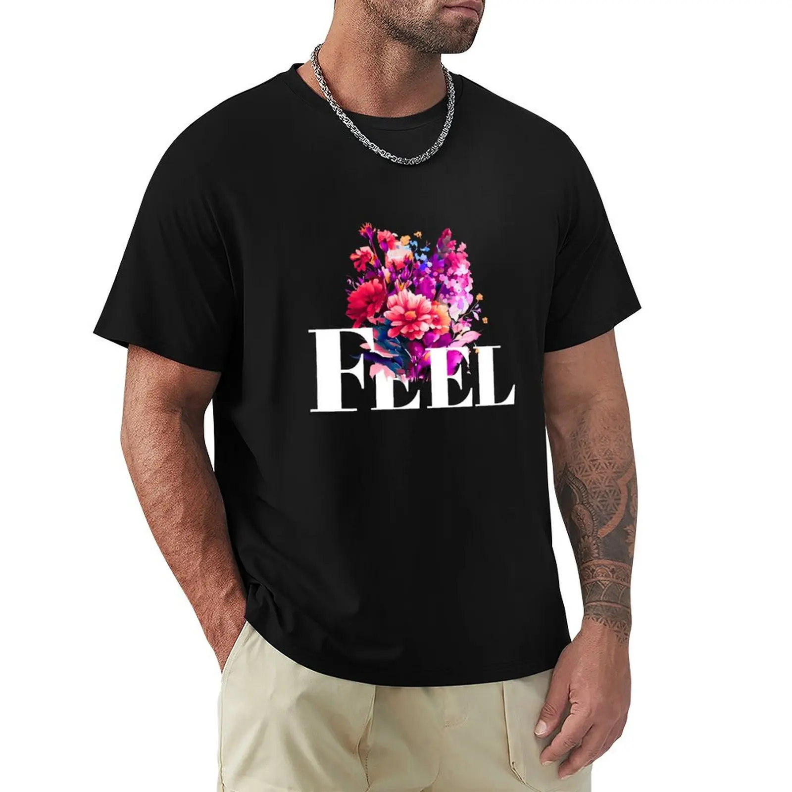 BEAUTIFUL FLOWER BOUQUET FLORAL ART T-Shirt Casual Streetwear Short Sleeve Tee