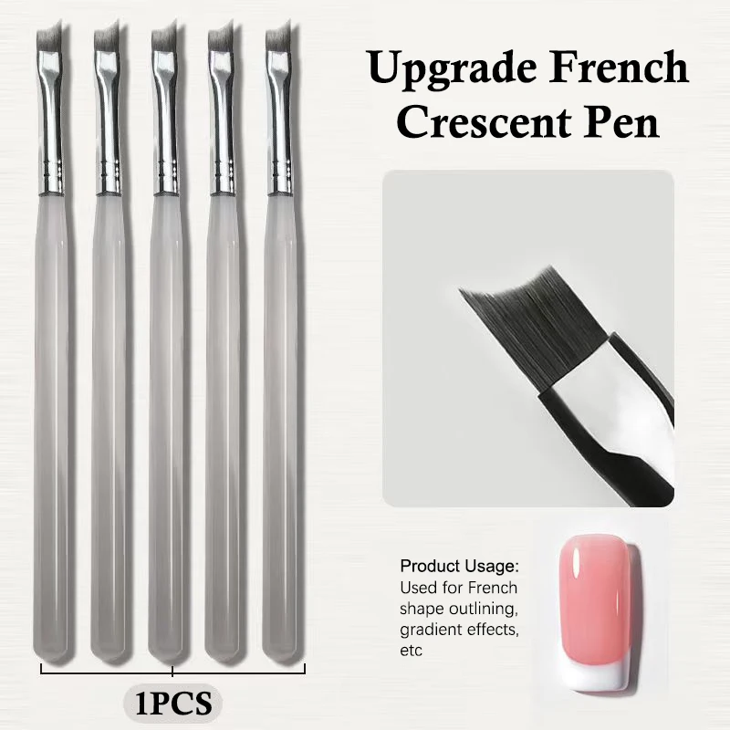 

DIY ручка-кисть для дизайна ногтей, французский полумесяц, акриловый градиент, УФ-гель для рисования, цветы, маникюрные инструменты для салона