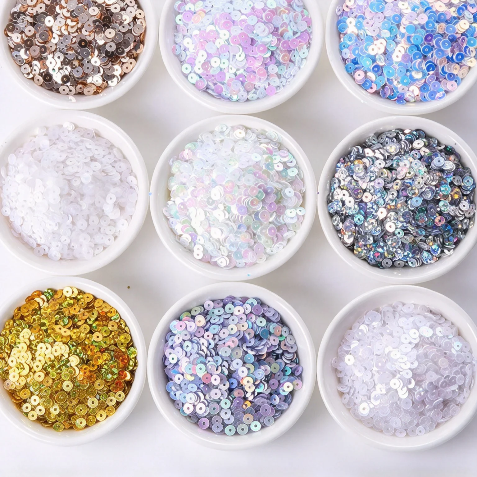2/3/4/6mm round medium hole sequins gold silver white transparent beads DIY hand sewn embroidery wedding accessories