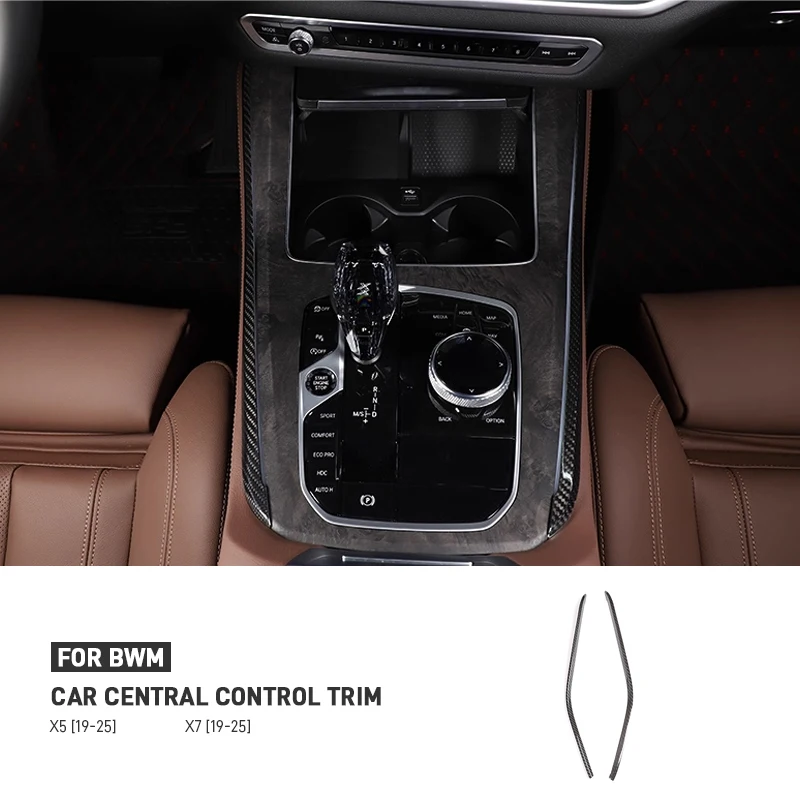 

For BMW X5 X7 G05 G07 2019-2025 Real Dry Carbon Fiber Car Center Console Gear Shift Side Decoration Strip Trim Cover Accessories