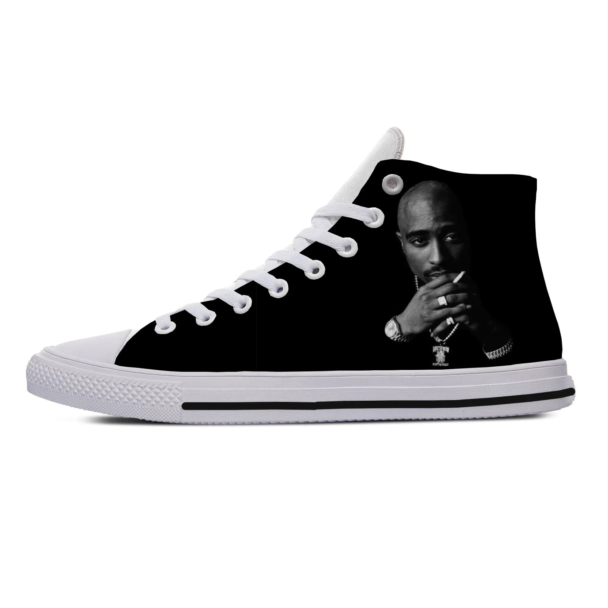 Hot New Fashion Summer Casual Shoes 2Pac Tupac Shakur Icon Rap Lightweight Leisure Fashion Classic Board Shoes Latest Man Shoes