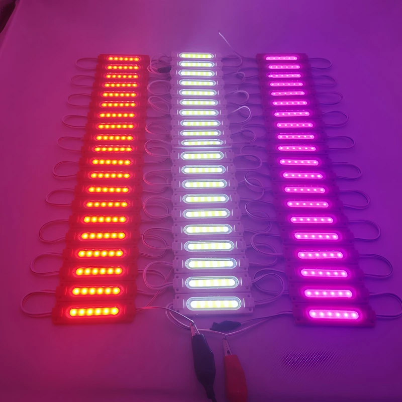 10PCS/lot 12V Multicolour Led Modules COB Light Backlight Shop Banner Waterproof IP65 Christmas Decorations Warm White