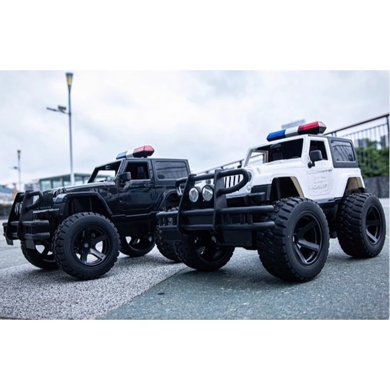 RC Car 1/14 Simulation RC Off-road Bigfoot Police Car with Lights and Sounds Electric Remote Control Car Model Toy Gift