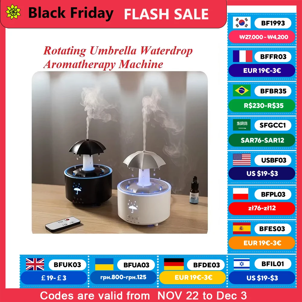 Rotating Umbrella Waterdrop Aromatherapy Machine