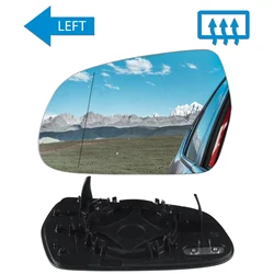 For Audi A3 8P A4 B8 A5 Left Hand Side Heated Wing Door Mirror Glass Convex N/S