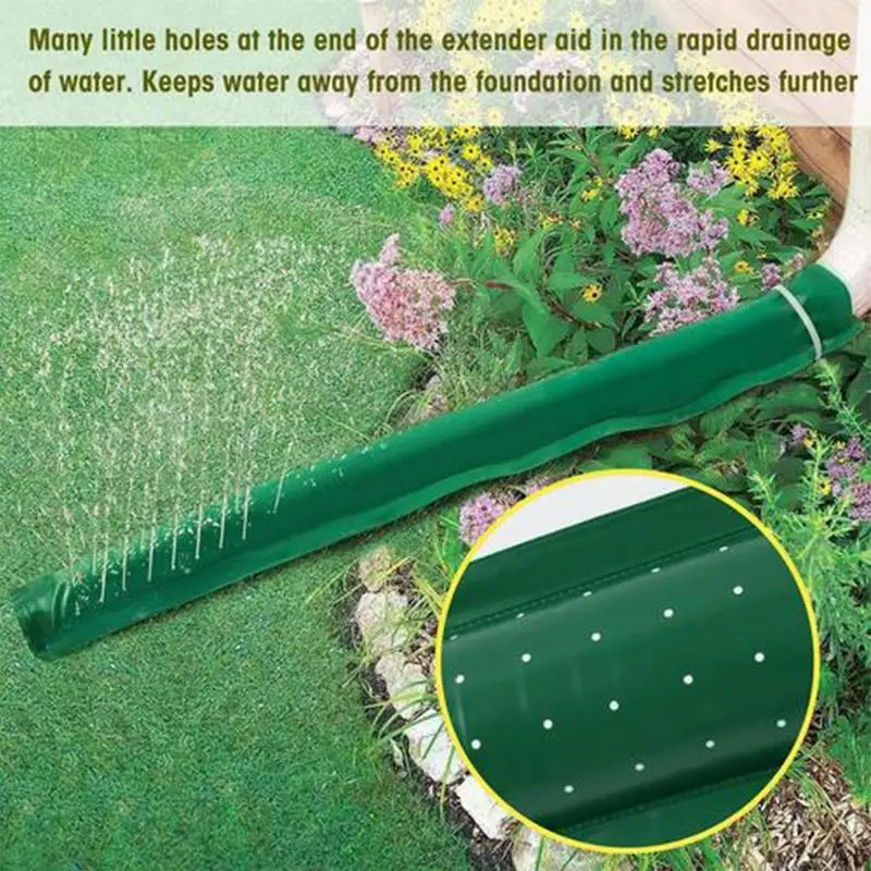 

Outdoor garden downpipe retractable rain gutter rain gutter sprinkler strip Flexible downpipe drainage extender with tie wraps