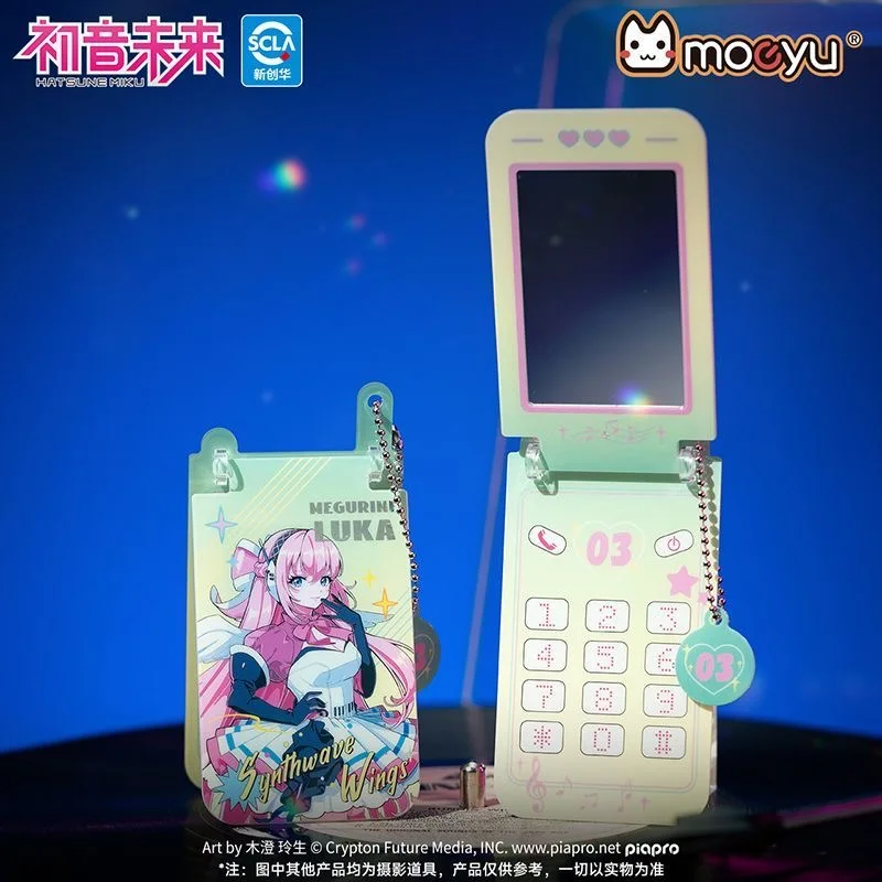 Moeyu Hatsune Miku Lustro do Makijażu Akrylowe Kieszonkowe Zawieszka Vocaloid Cosplay Rin Luka Przenośne Składane Lustro Zabawka Akcesorium do Torby