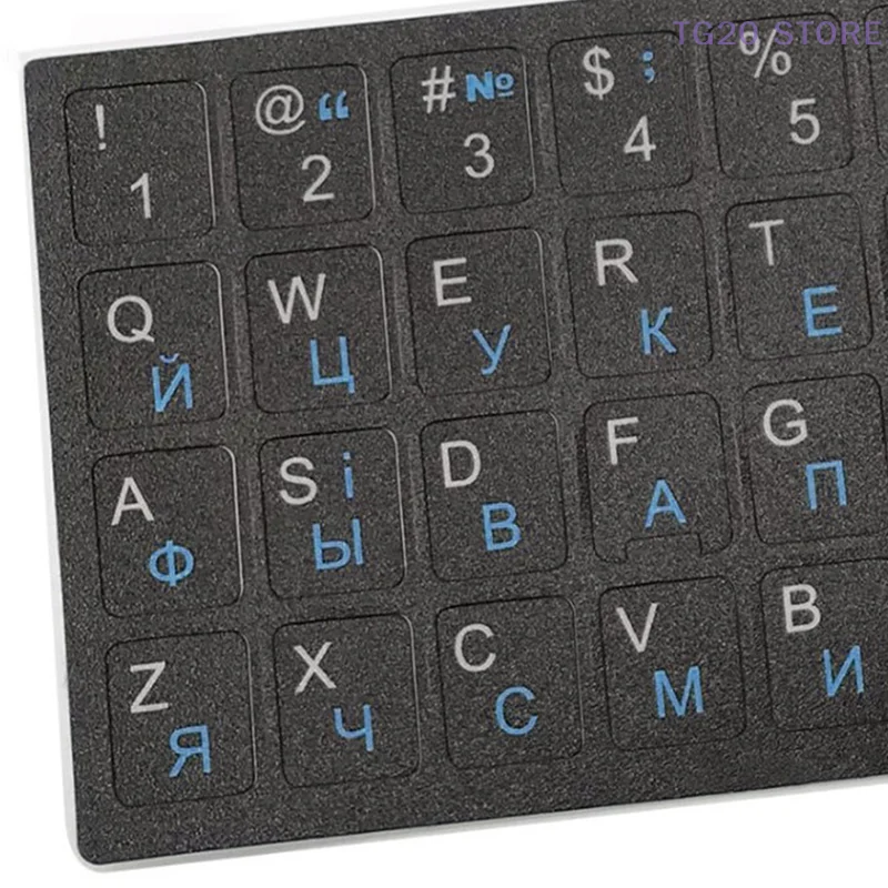Stiker Keyboard Ukraina Alfabet Tahan Lama Latar Belakang Hitam Bahasa Ukraina Untuk Aksesori Laptop PC Keyboard Komputer