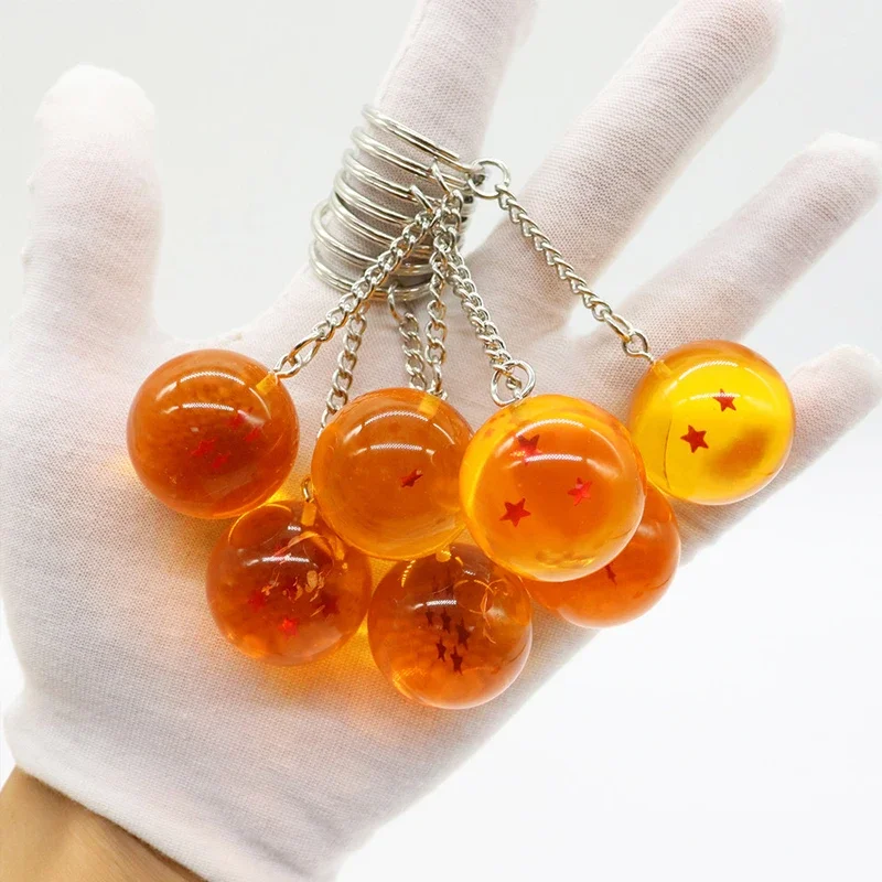 Bandai Dragon Ball Series Keychain Charms Accessories 1-7 Star Dragon Balls Cosplay Keyring Car Keyring Pendant Holder Toys Gift