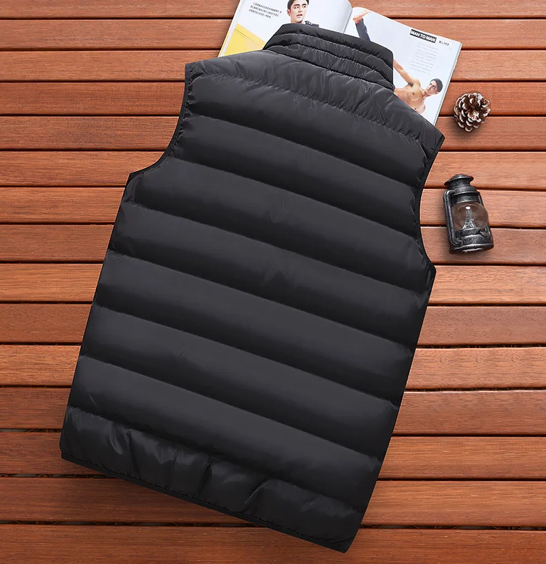 Men Vest Windproof Vest Men Jacket Sleeveless Vest Winter Jacket Casual Coat Men down Cotton Warm Thicken Waistcoat thick gilet