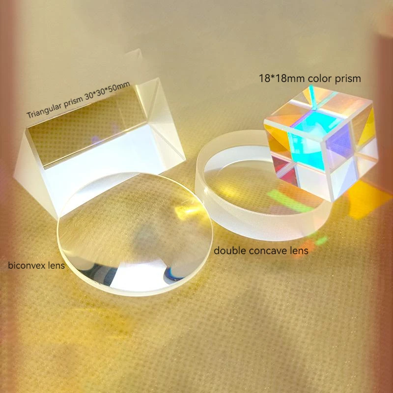 Optical experiment set triangular prism to see rainbow convex and concave lens plane imaging experimental equipment