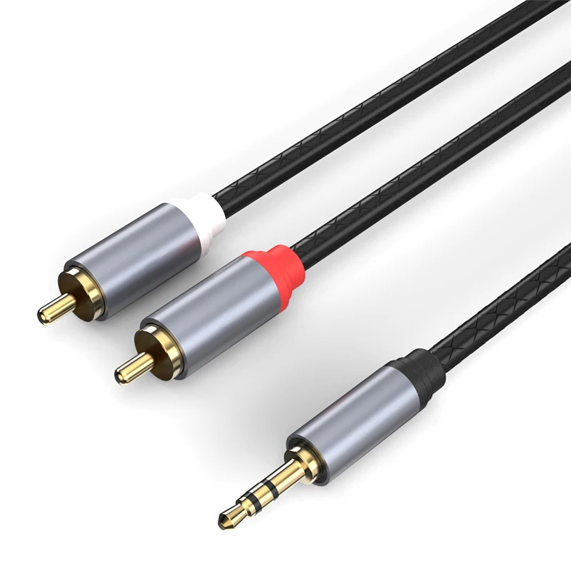 

HiFi 3.5mm Stereo Audio Cable Splitter Y Cord 3.5mm to 2RCA Male for PC Phone Home Theater PA System Amplifier Speaker Musical