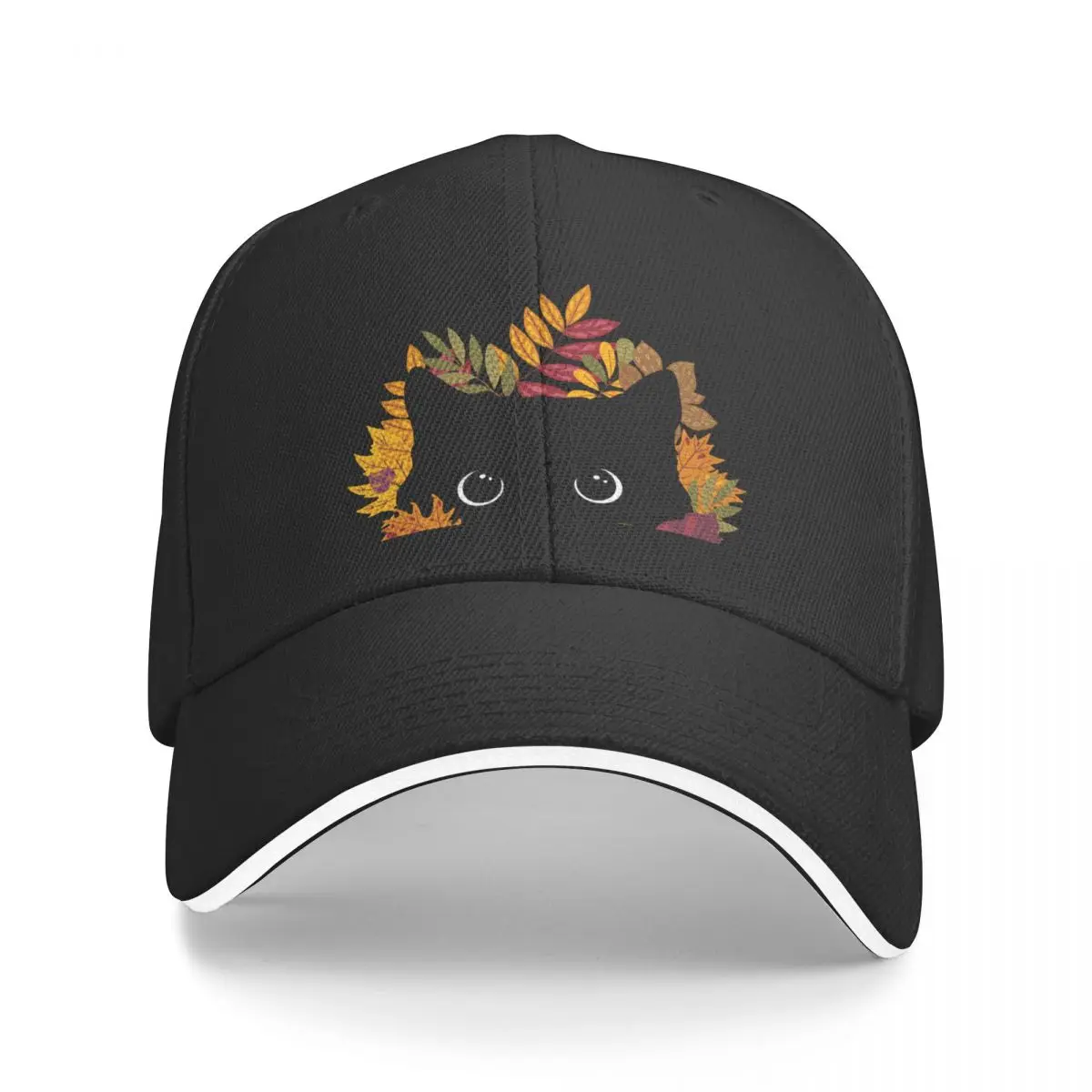 Black Cat Peeking Spying Autumn Fall Baseball Cap Snapback Cap Golf Wear Anime black Hats For Men Women's