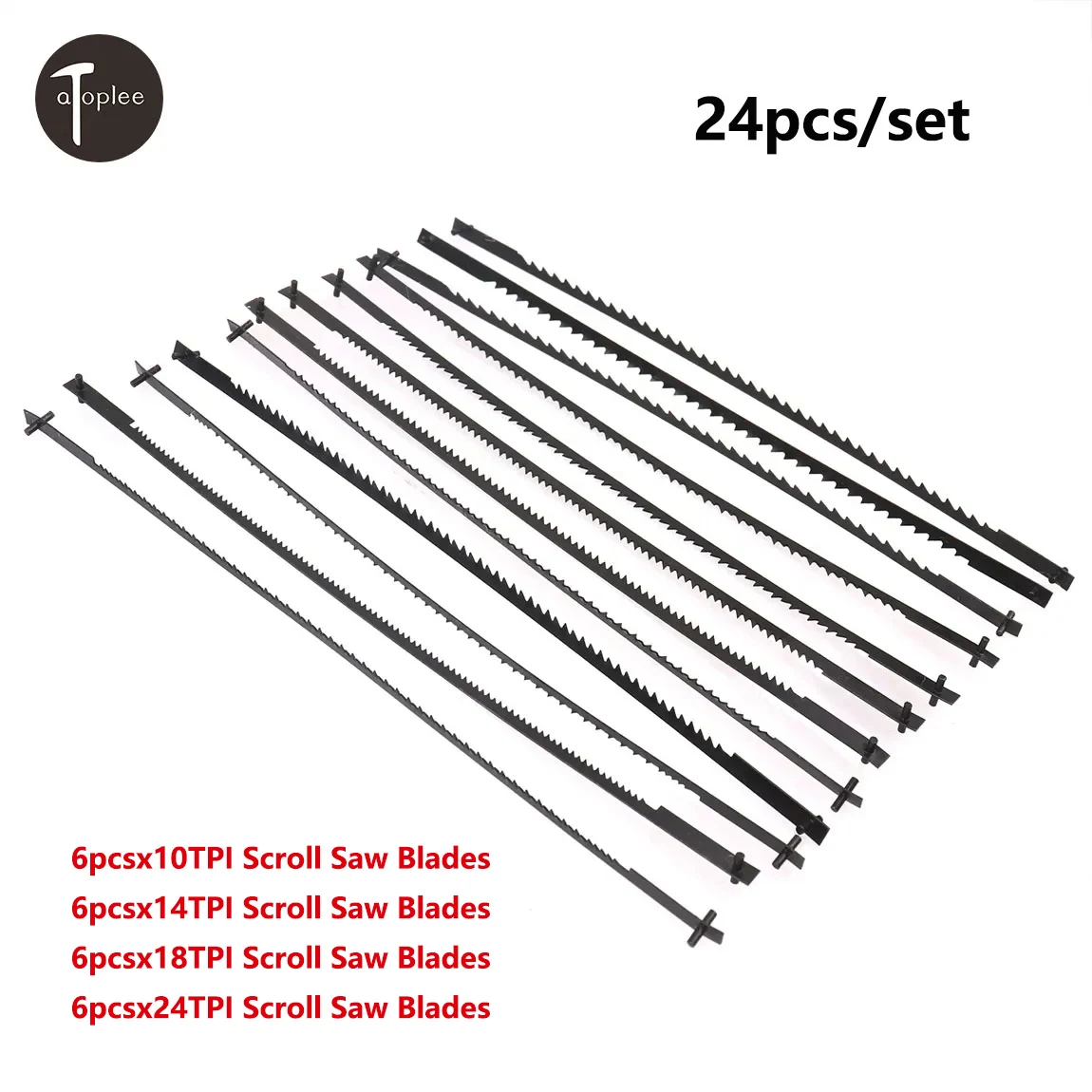 Atoplee-dentes Scroll Saw Blades Tpi 10 15 18 24 Ferramentas Elétricas Acessórios para Madeira para Cortar Madeira 127 mm 24 Pcs Set