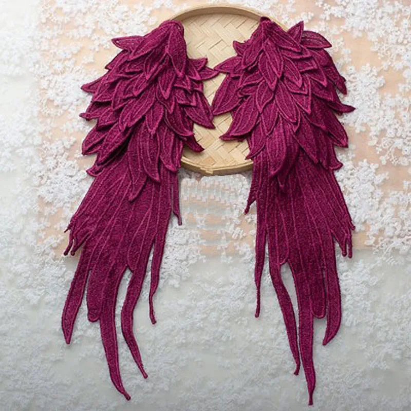 1 Pair Wings Patch Fabric Angel Wings Applique DIY Apparel Sewing Patches Badges Wedding Party Clothes Decor Crafts