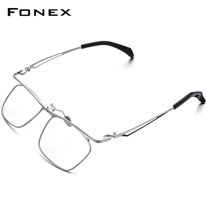 

FONEX 180° Flip Titanium Glasses Frame Men 2022 New Square Eyeglasses Full Frames Korean Eyewear F8043