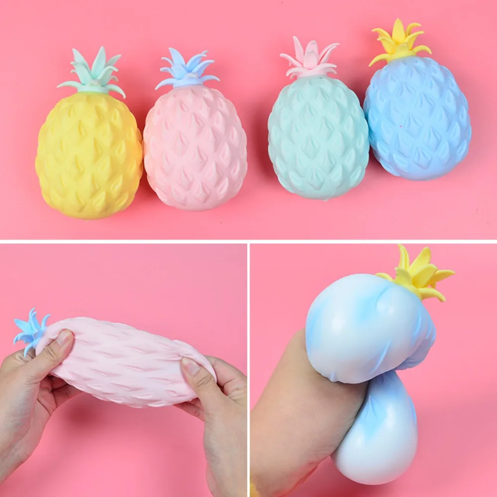 

Squishy Fruit Toys Squeeze Vent Ball Pineapple-Shaped Hand Wrist Fidget Toy for Children Adults Stress Relief Vent Squeeze Toys