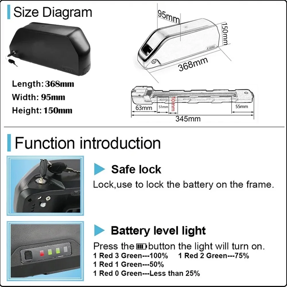 Hailong 21700 battery 48V 52V 36V 72V Electric Bicycle Bike Batteria Cells for  500W 1000W 1500W 2000W 3000W Free gift charger