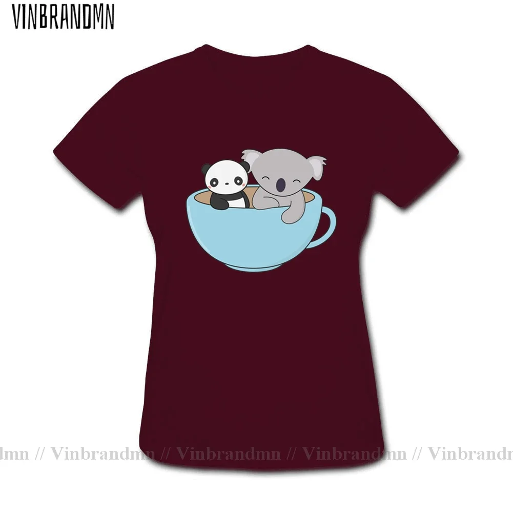Kawaii Cute Koala and Panda T shirt women Femme Funny Koala Tee shirt female Young Girl Top Tee Hot Sale T-shirt mujer camisetas