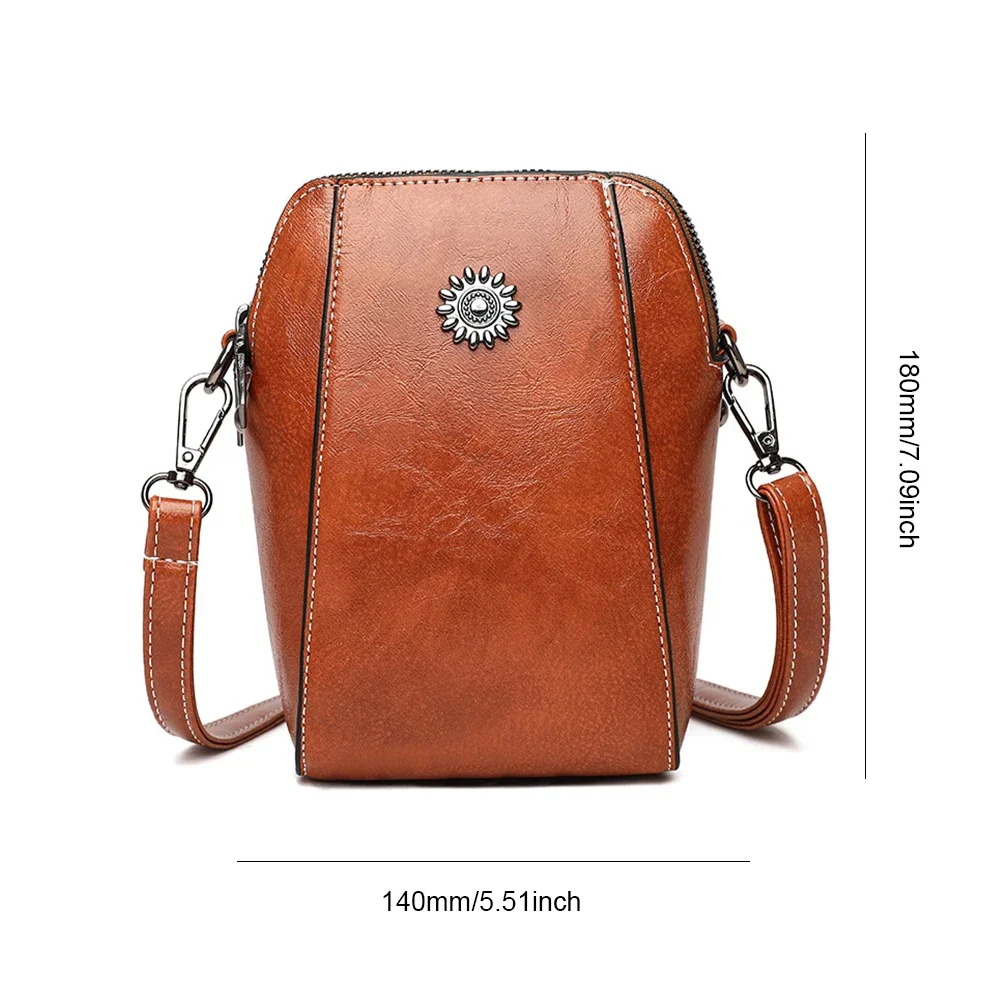 Retro Crossbody Bag for Women Mobile Phone Bag Design Handbags Cellphone Bag Waterproof Female Shoulder Bag Small Wallet Purse