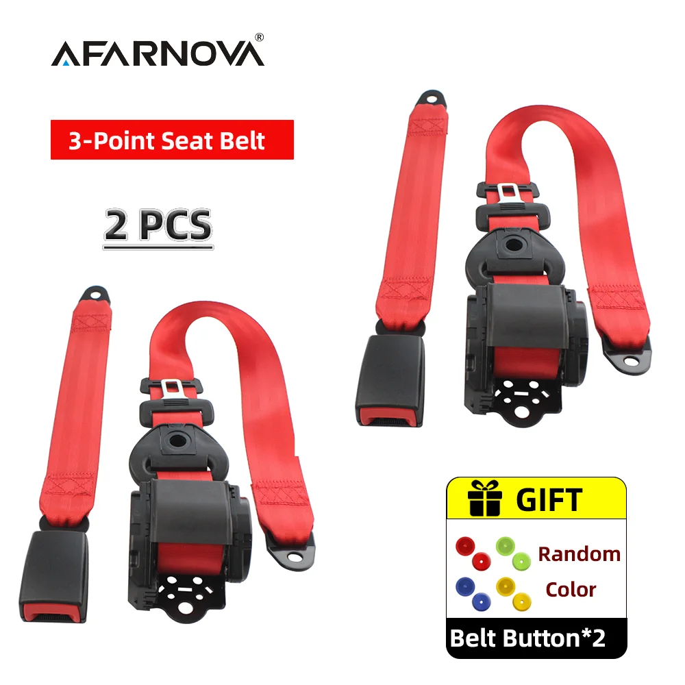 High quality Red 3 Point Car Seat Belt Universal Driver Safety Belt Auto SafetyBelt Adjuster Shoulder Emergency Lock