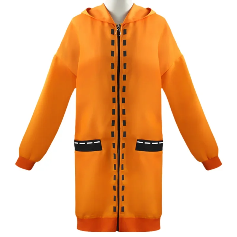 Rune Yomozuki Runa Cosplay Costume Anime Kakegurui Compulsive Gambler Women Orange Hoodie Zip Jacket Coat PA8516