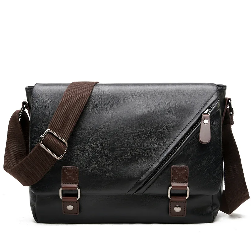 Luxury Brand Leather Men\'s Messenger Bag Male Black Business Sling Bags Vintage Crossbody Bags For Men Casual Shoulder Bag Bolsa