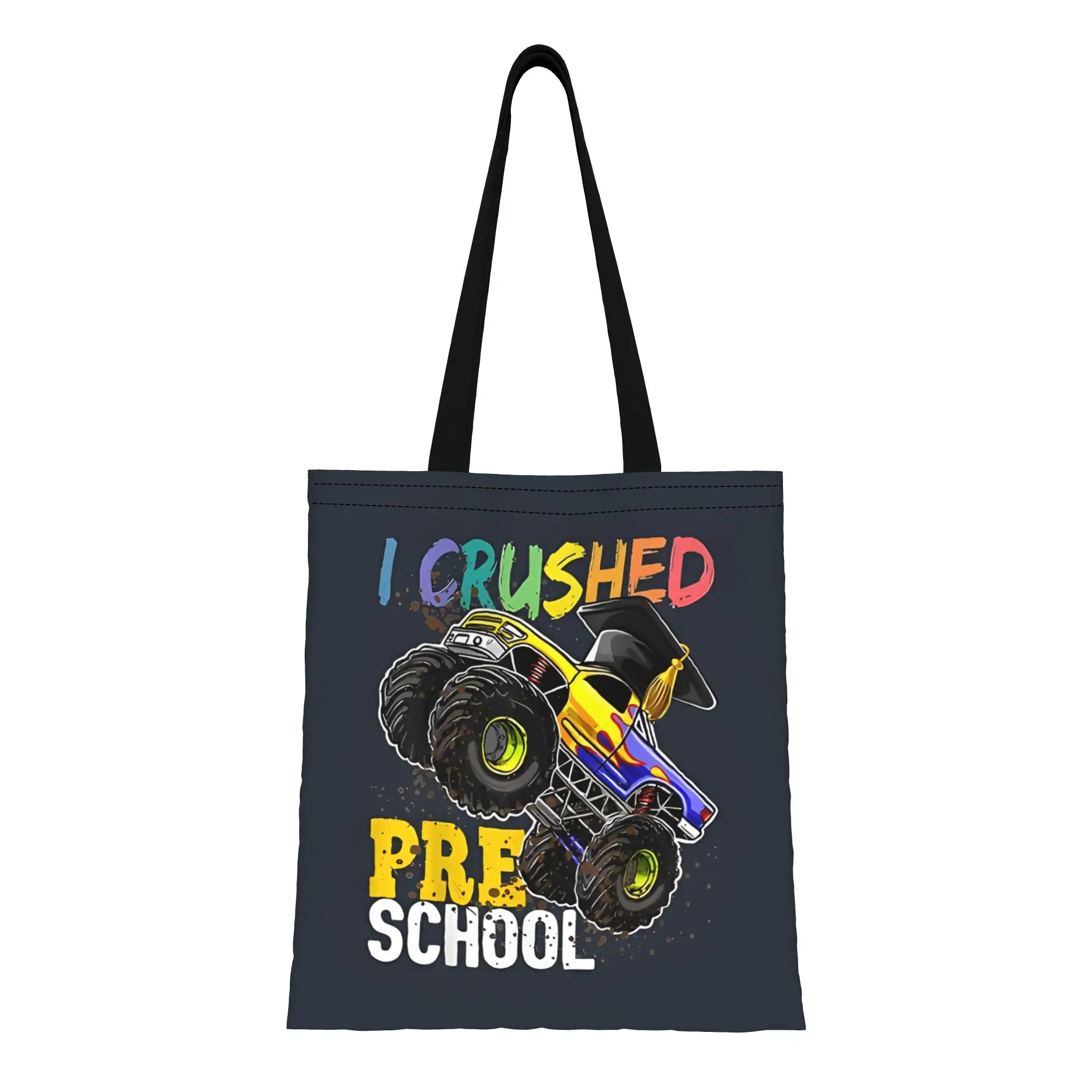 

Сумка-тоут женская из канваса с принтом «Монстр-трак» для выпускного вечера, для покупок, путешествий, активного отдыха, прочная, на плечо, подарок