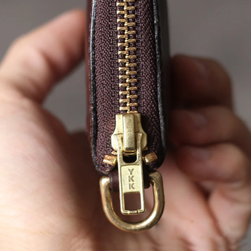 

AETOO Vintage vintage vintage multi-functional long purse Italian vegetable tanned cowhand handbag men's and women's leather mob