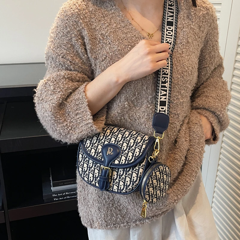 حقيبة كروس نسائية كلاسيكية مصممة من الجلد الفاخر حقيبة كتف عصرية للارتداء اليومي الحديث #6