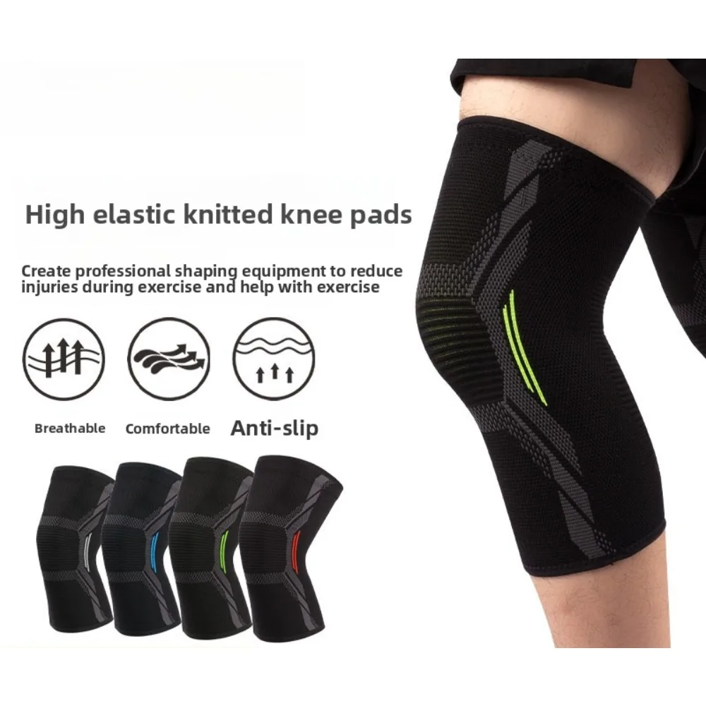Outdoor-Sport Lauf-Knieschoner Beinschoner Gestrickte Vierseitig Elastische Stützende Knie-Schutzpolster mit Stoßdämpfung