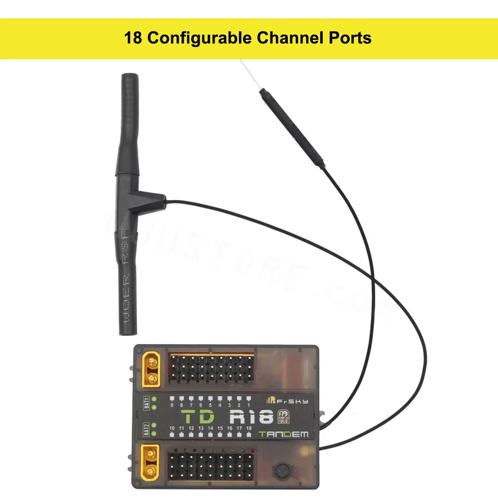 FrSky TD R18 OTA 2.4G 900M 18CH Tandem ثنائي النطاق استقبال الكمون المنخفض طويلة المدى المدمج في مفتاح الطاقة مستشعر الجهد الحالي #5