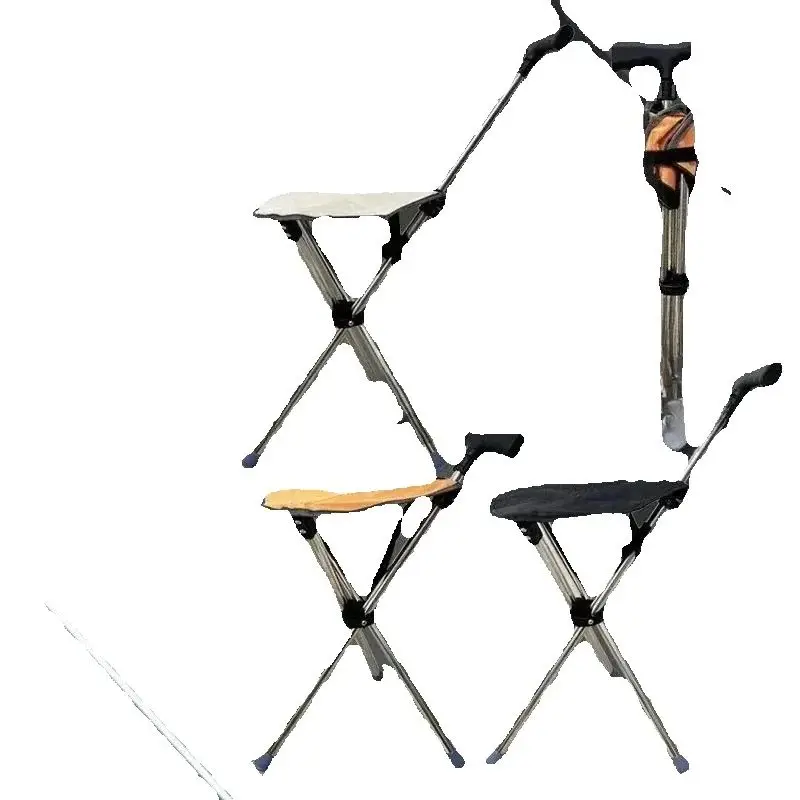 

Складной стул-трость для пожилых людей — нескользящий телескопический аппарат для ходьбы, многофункциональный с сиденьем