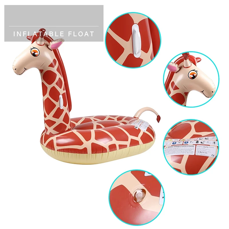 Einfach-Aufblasen Giraffe PVC Pool Schwimmt Sommer Wasser Große für Pool Strand See Fluss Perfekte für Kinder und Erwachsene