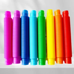 3Pcs/24Pcs Set Flexible Plastic Color Telescopic Tube Pop Tube Stretch Tube Bellows Children Adult Decompression Toys