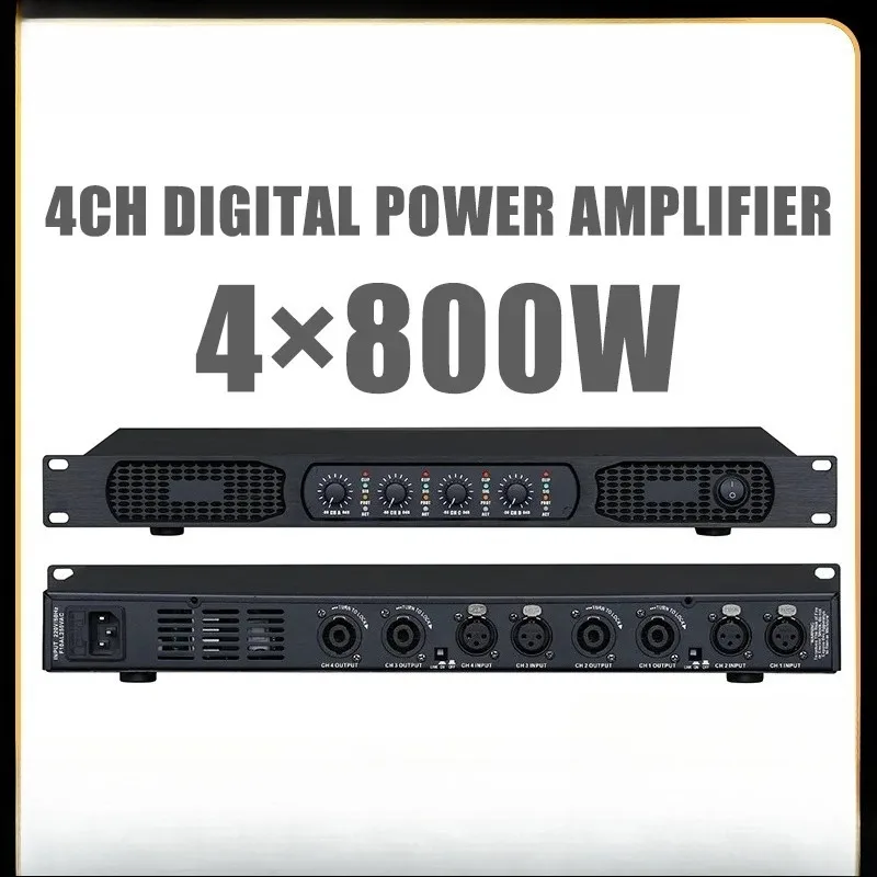 Professional AMP Digital Power Amplifier 4x1600w 8Ohm 4 Channel DJ Subwoofer Amplifier Line Array Speaker Sound Amplify