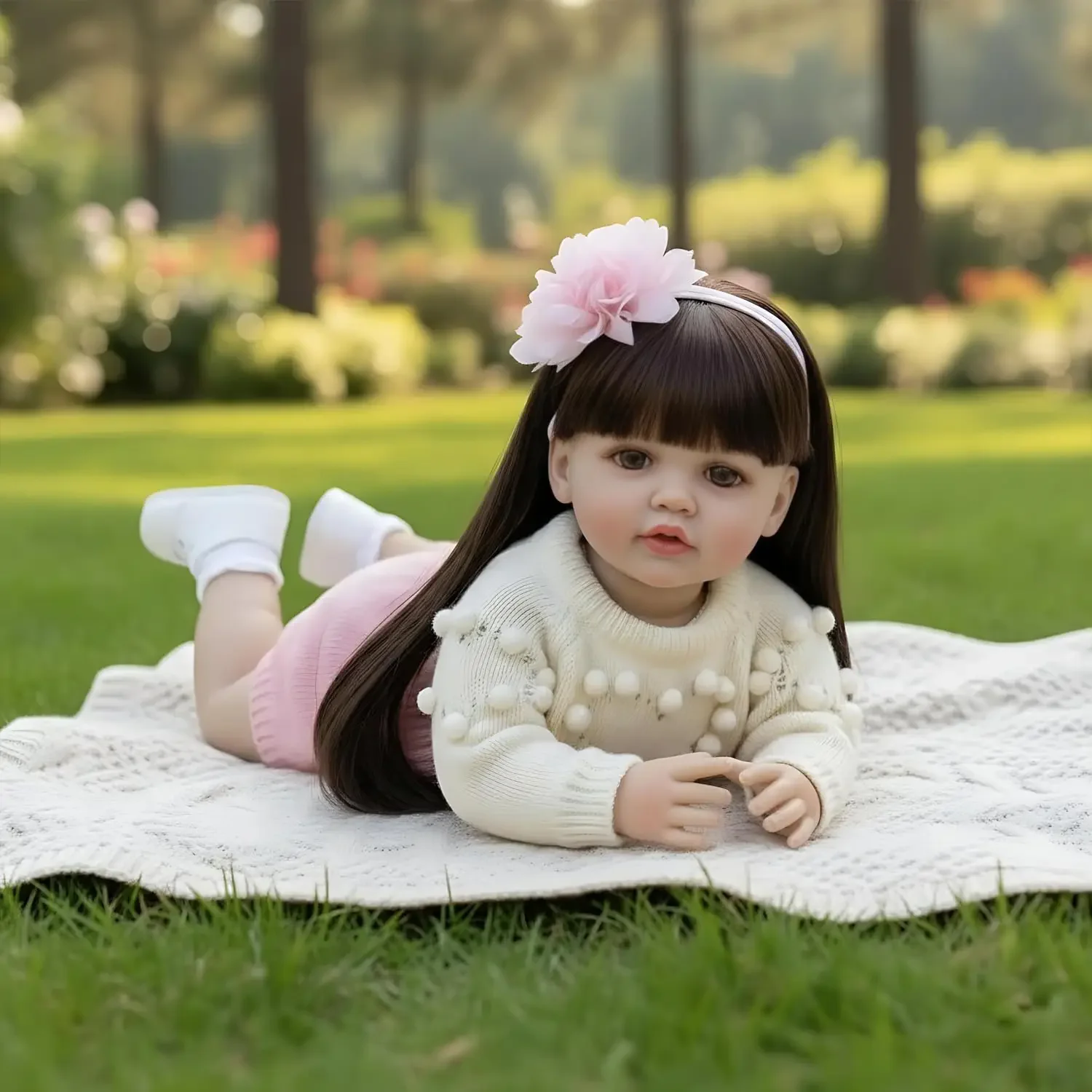 22‘’ Lifelike Pretty Princess Betty Reborn Doll Soft Full Vinyl Girl Body Multiple Layers Painting Christmas Children's Gift
