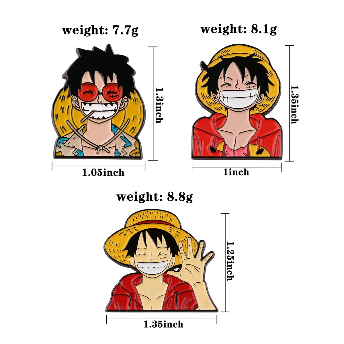 Japanese Anime Enamel Pins Luffy Lapel Pins for Backpack Brooches for Clothing Briefcase Badges Jewelry Accessories