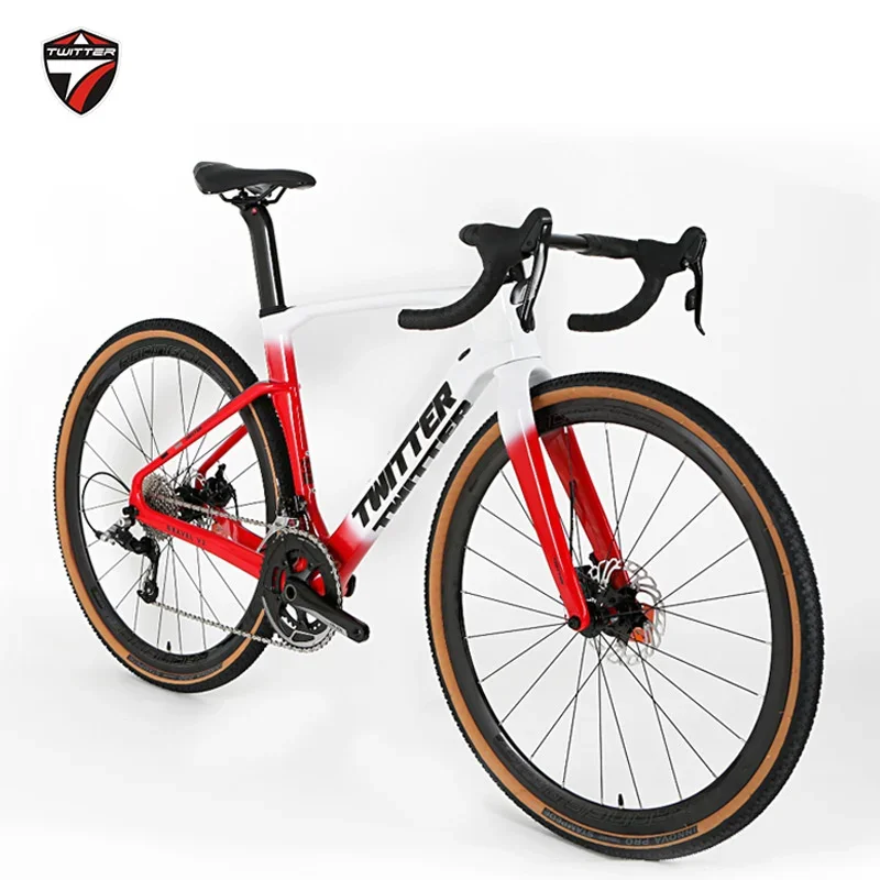 2024 TWITTER Gravel V2 RS-24S Internal cable routing oil disc brakes T900carbon fiber road bycicle 700*38c gravel bike bicicleta