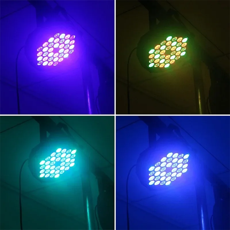 

4PCS 36 LED Par Light RGB DMX512 Flat Stage light Effect DJ Disco Party Wedding Bar Club Decoration Show Sound Activated Lamp