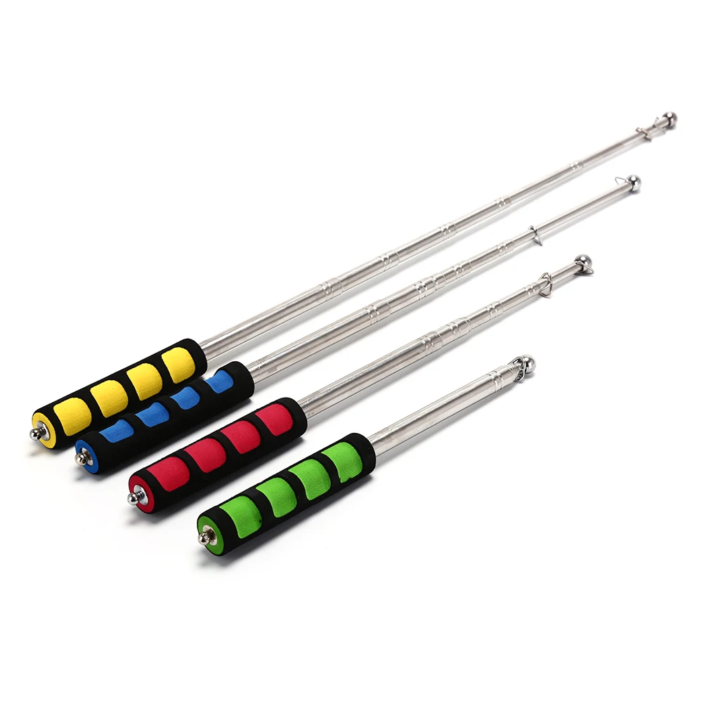 1.2 متر الفولاذ المقاوم للصدأ سارية علم المحمولة تلسكوبي أداة محمولة للأعلام Windsocks جولة دليل راية Flagstaff التدريس عصا #4