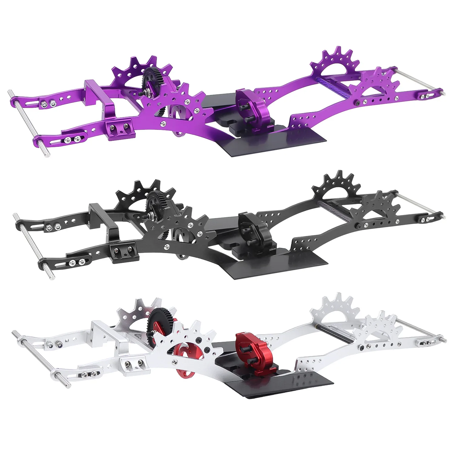 Aluminum alloy frame chassis girder gearbox bumper 1/10 climbing car SCX10