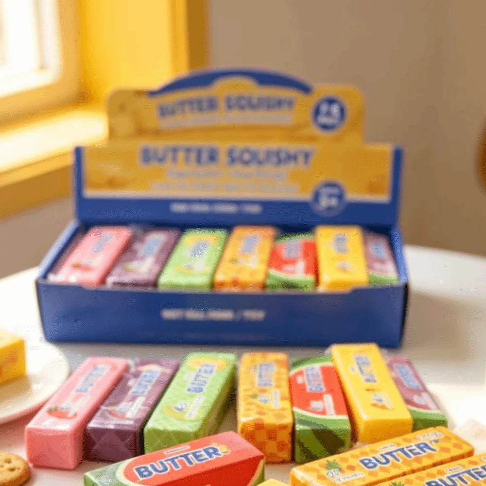 Yellow Cheese Butter Stick Squishy Slow Rising Slow Rebound Butter Stick Fidget Soft Realistic Butter Stick Squeeze