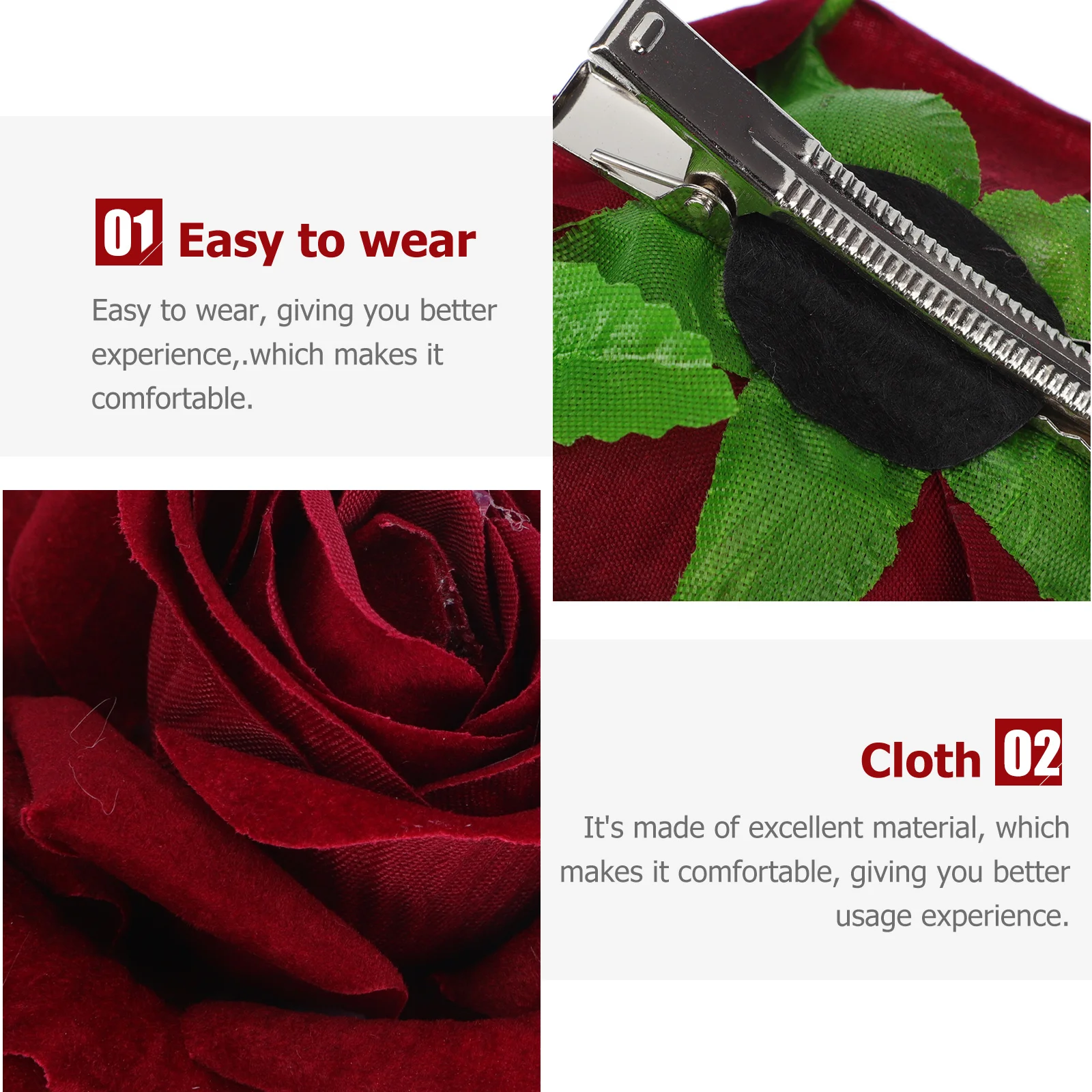 

1Set Simulated Rose Headdress Box Elegant Floral Hair Clips for Women Bridal Flower Girls Accessories Rose-Themed Decorations