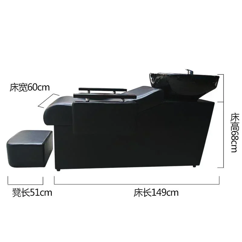 ZC barber shop shampoo bed hair salon hair ceramic basin flushing bed semi-reclining hair salon special shampoo